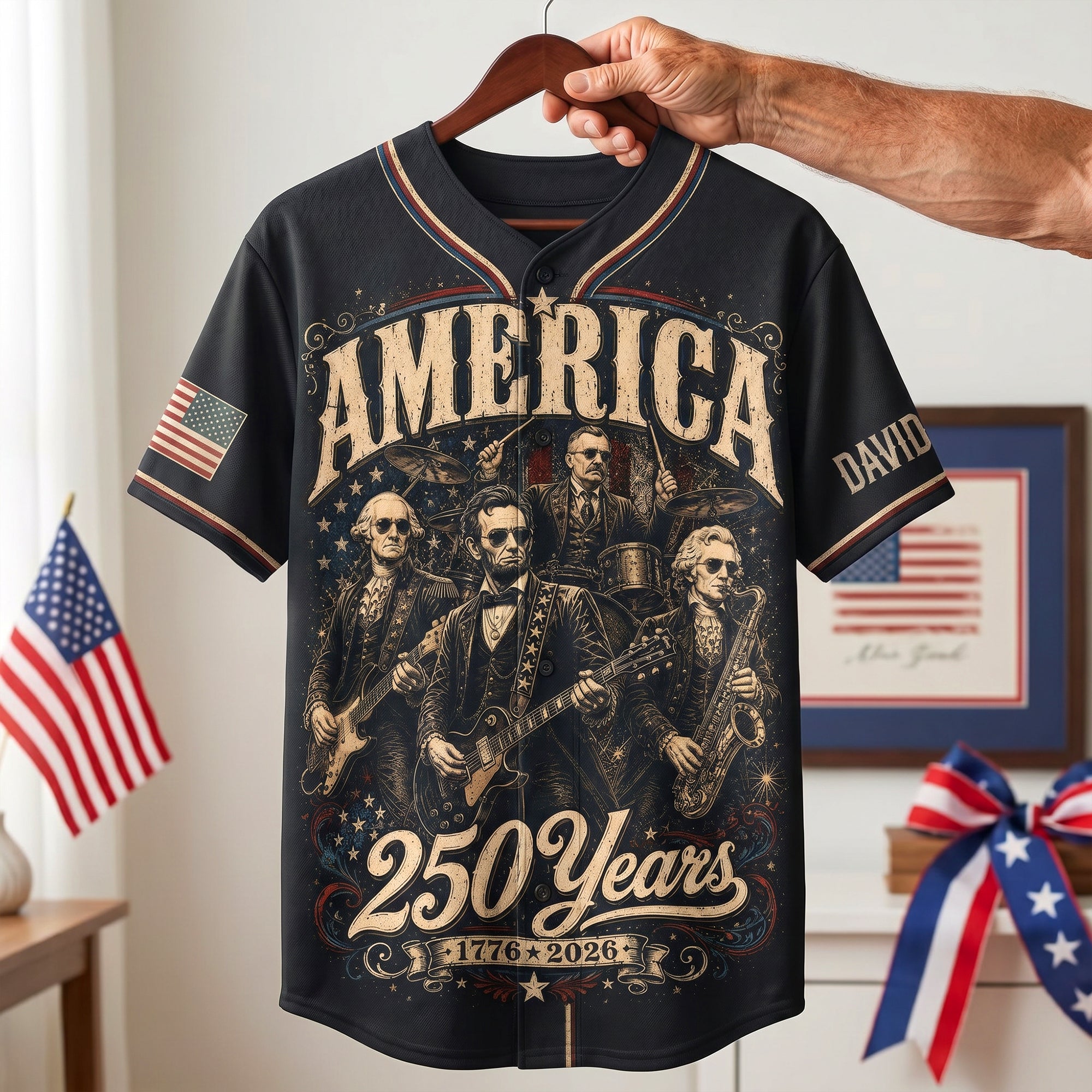 Celebrate Freedom with Proud & Free Baseball Jersey - Personalized Gift for Patriots