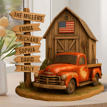 Load image into Gallery viewer, Home Is Where Family Gathers - Farm Barn Family Acrylic Plaque - Personalized Gifts for Loved Ones Shaped Plaques PopCulturePrints
