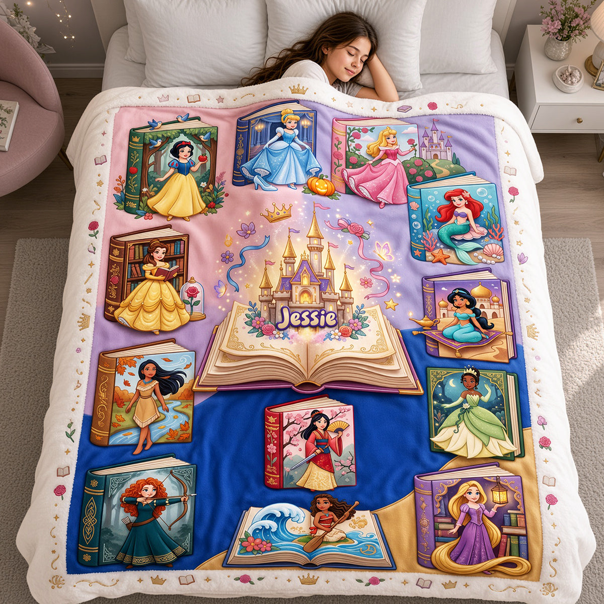 Unleash the Magic: Fairytale Princess Dream Blanket - Personalized Gift for Fantasy Lovers Blanket PopCulturePrints