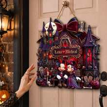 Load image into Gallery viewer, "Love is in the Spooky Air" - Personalized Halloween Acrylic Sign for Couples
