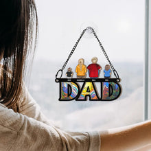 Load image into Gallery viewer, &quot;Cherish Every Moment With Dad&quot; - Personalized Suncatcher Ornament - Gift for Dad, Grandpa, Kids Suncatcher Ornament PopCulturePrints
