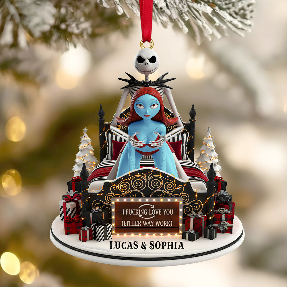 "I F***ing Love You (Either Way)" - Personalized Funny Couple Christmas Ornament - Unique Gift for Spooky Couples Ornament PopCulturePrints