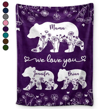 Load image into Gallery viewer, Mama Bear We Love You - Personalized Sherpa Blanket | Custom Gift for Mom, Grandma &amp; Loved Ones Fleece Blanket PopCulturePrints
