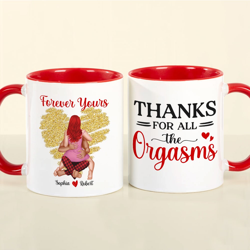 Personalized Romantic Accent Mug Set for Couples - Christmas Gift