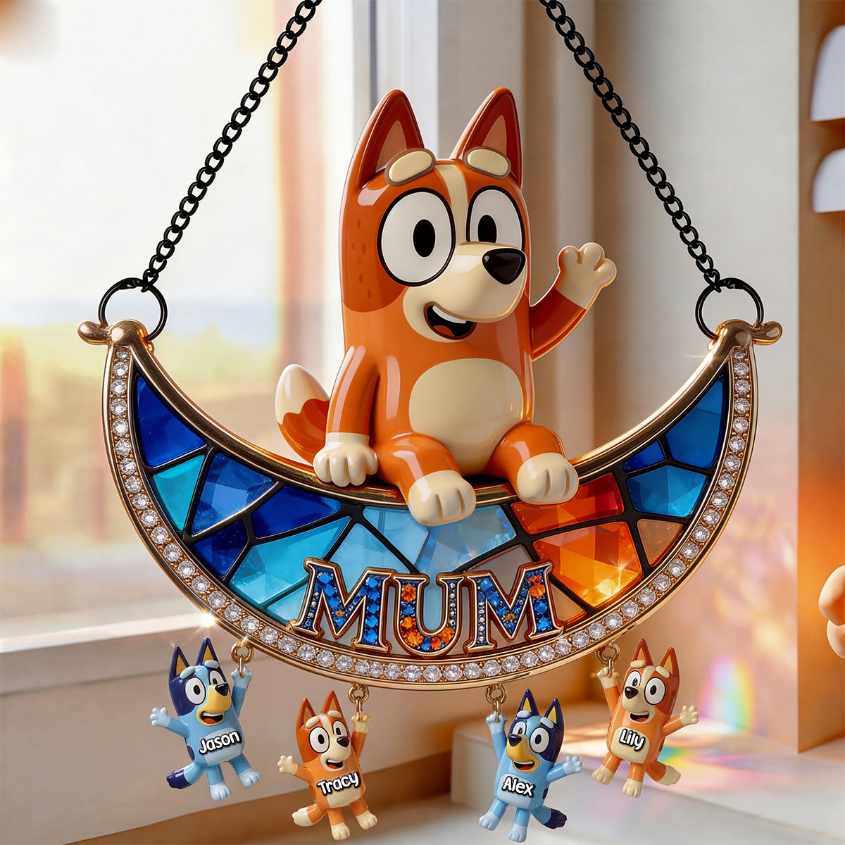 “Celebrate Mom’s Love with a Custom Twist” - Love Mom Suncatcher, Personalized Gift for Mothers, Grandmothers, and More