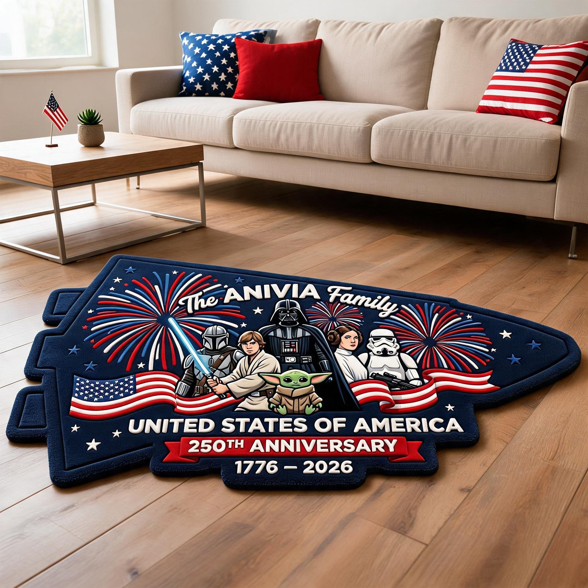 Celebrate Freedom: USA 250th Anniversary Custom Doormat - Personalized Gift for Family and Friends Doormat PopCulturePrints