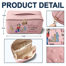 Load image into Gallery viewer, All My Travel Crap - Personalized Leather Makeup Bag for Travel Lovers Leather Makeup Bag PopCulturePrints
