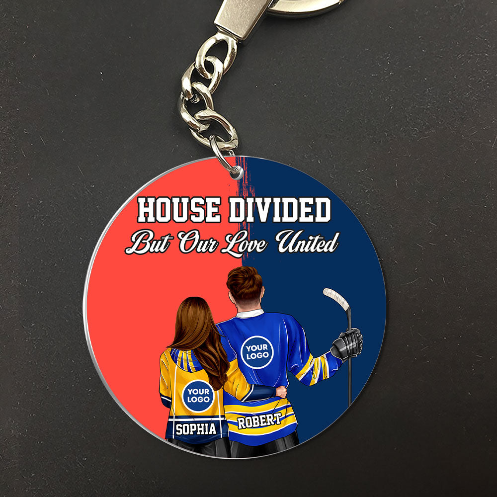 Custom Hockey Couple Keychain - Unique & Meaningful Valentine's Day Gifts Keychains PopCulturePrints