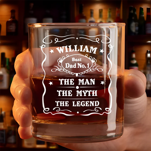 The Man, The Myth, The Legend - Personalized Whiskey Glass Gift for Dads and Legends Whiskey Glass PopCulturePrints