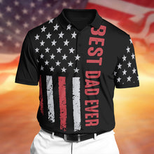 Load image into Gallery viewer, Custom Superhero Family 3D Polo Shirt for Dad - Best Dad Ever Polo Shirts PopCulturePrints
