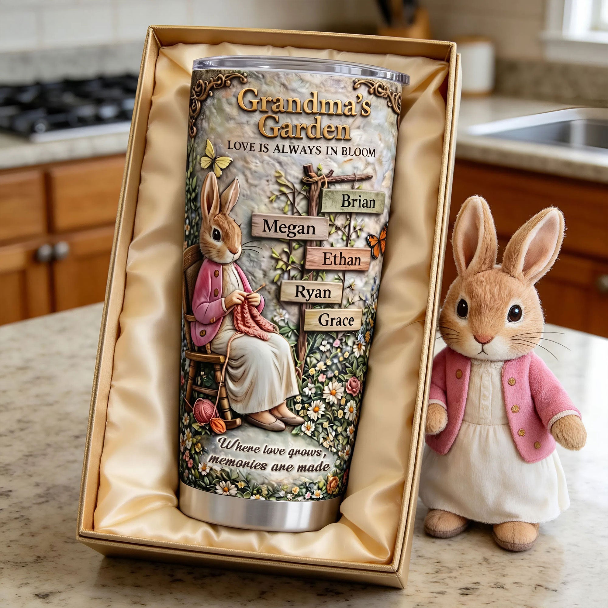 Grandma's Garden Tumbler - Personalized Gifts for Grandma and Mom Tumbler Cup PopCulturePrints