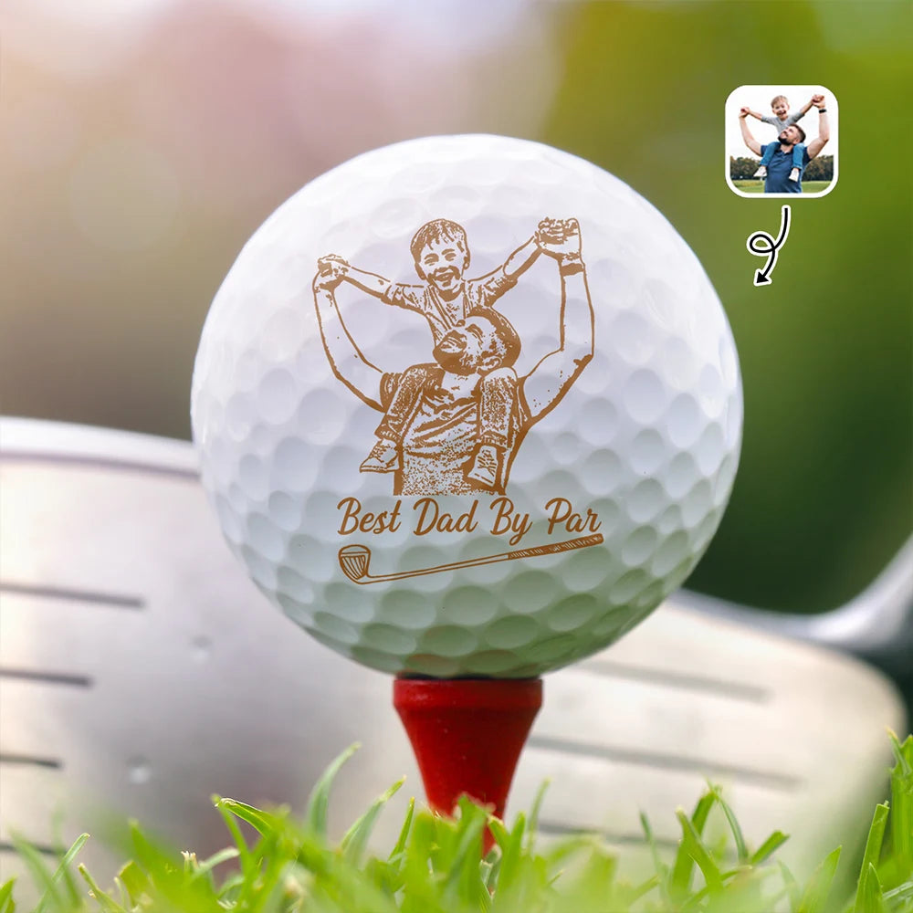 “Best Dad By Par” - Custom Personalized Golf Ball for Dad, Grandpa, and Golf Lovers Golf Ball PopCulturePrints