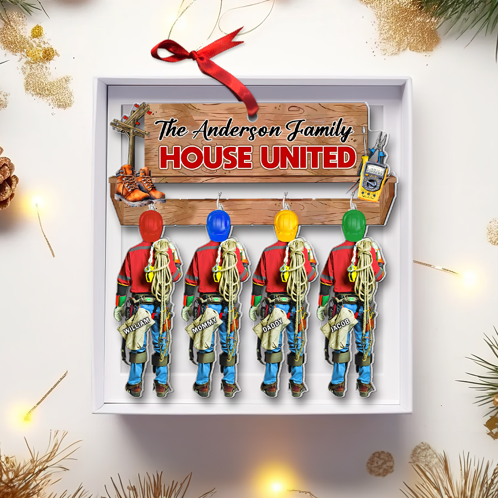 Custom Lineman Family Christmas Ornament Ornament PopCulturePrints