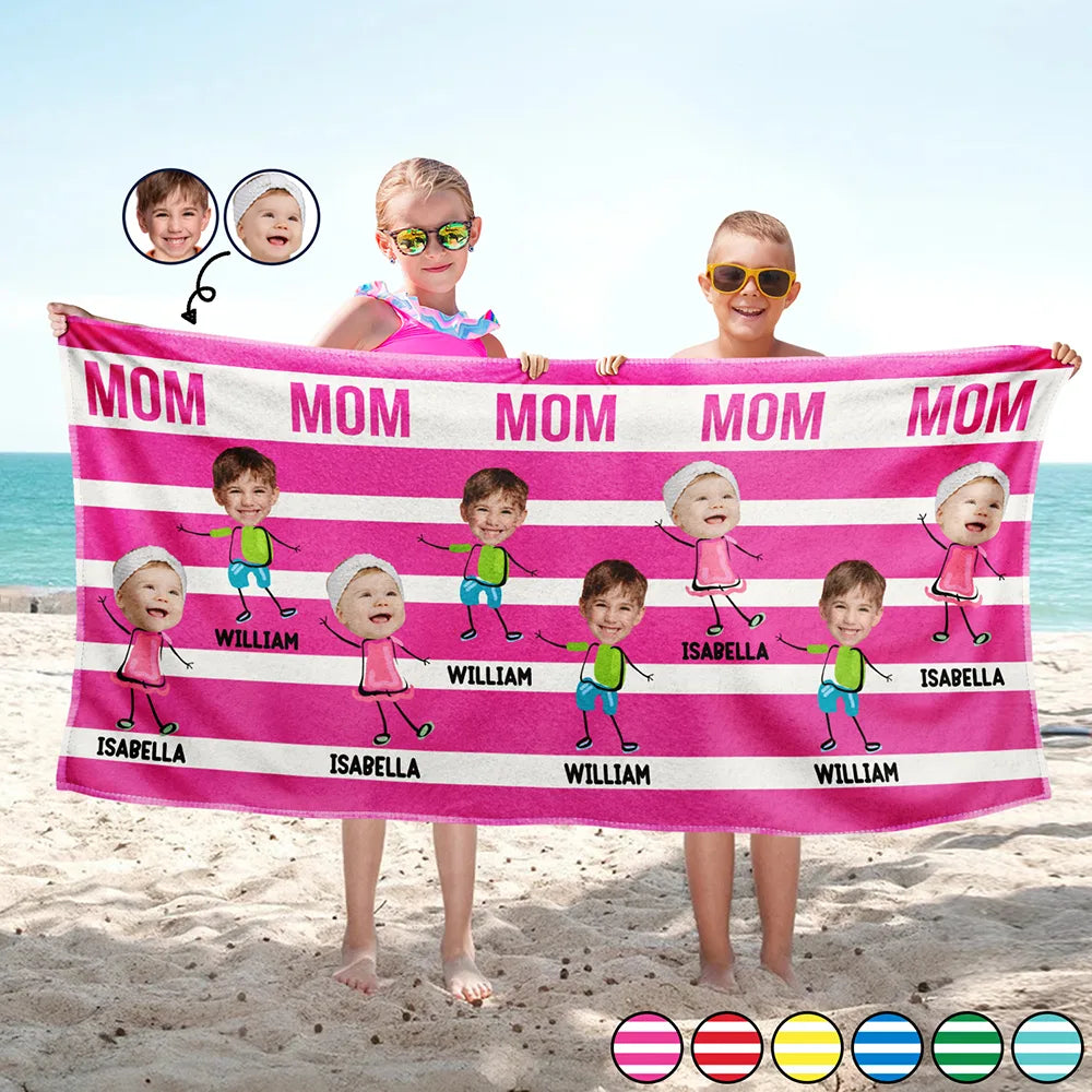 “The Ultimate Beach Fun!” - Custom Beach Towel for Moms, Aunts & Grandmas Beach Towel PopCulturePrints