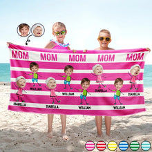 Load image into Gallery viewer, “The Ultimate Beach Fun!” - Custom Beach Towel for Moms, Aunts &amp; Grandmas Beach Towel PopCulturePrints

