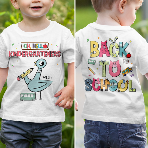 Oh Hello Kindergarteners! - Personalized Back To School Kid Shirt Shirts PopCulturePrints