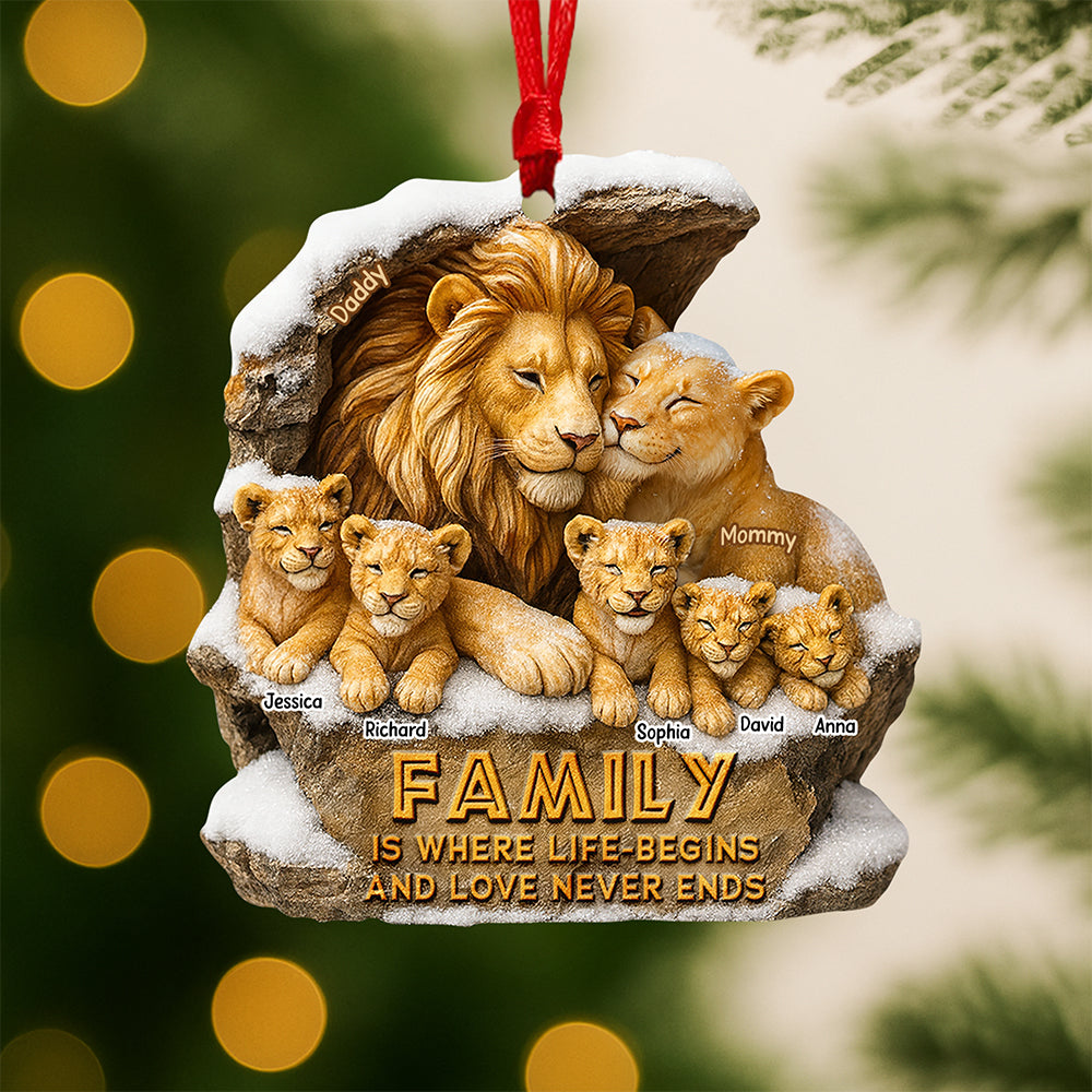 Family is Where Life Begins - Personalized Majestic Christmas Ornament Ornament PopCulturePrints