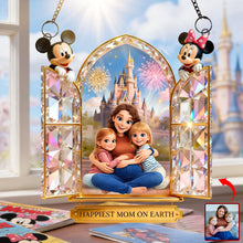 Load image into Gallery viewer, Happiest Mom On Earth Suncatcher - Personalized Photo Gift for Moms and Grandmas Ornament PopCulturePrints
