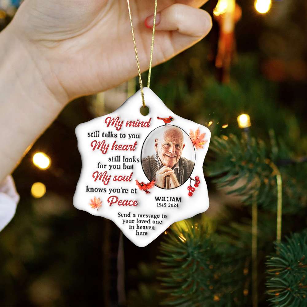 Personalized Memorial Ornament - Custom Photo & Message Ornament PopCulturePrints