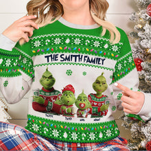 Load image into Gallery viewer, “Spread Holiday Cheer With Family Unity” - Personalized Christmas Ugly Sweater for Family AOP Products PopCulturePrints
