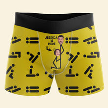 Load image into Gallery viewer, Personalized Couple's Boxer Briefs - Love Is Here Boxer Briefs PopCulturePrints
