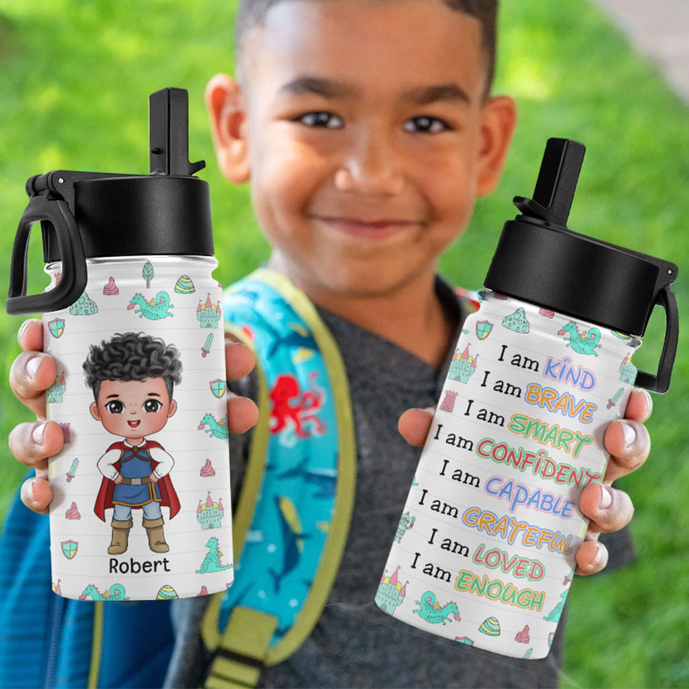 Personalized Kids Tumbler - Empowering Affirmations Design Kid Tumbler PopCulturePrints