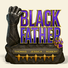 Load image into Gallery viewer, “A Father&#39;s Strength and Guidance” - Black Father Plaque - Personalized Gift for Dad, Grandpa &amp; More Shaped Plaques PopCulturePrints
