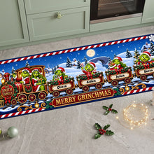 Load image into Gallery viewer, “Choo-choo! Celebrate the Season!” - Festive Fun Train Runner Rug, Personalized Christmas Gift for Family and Friends
