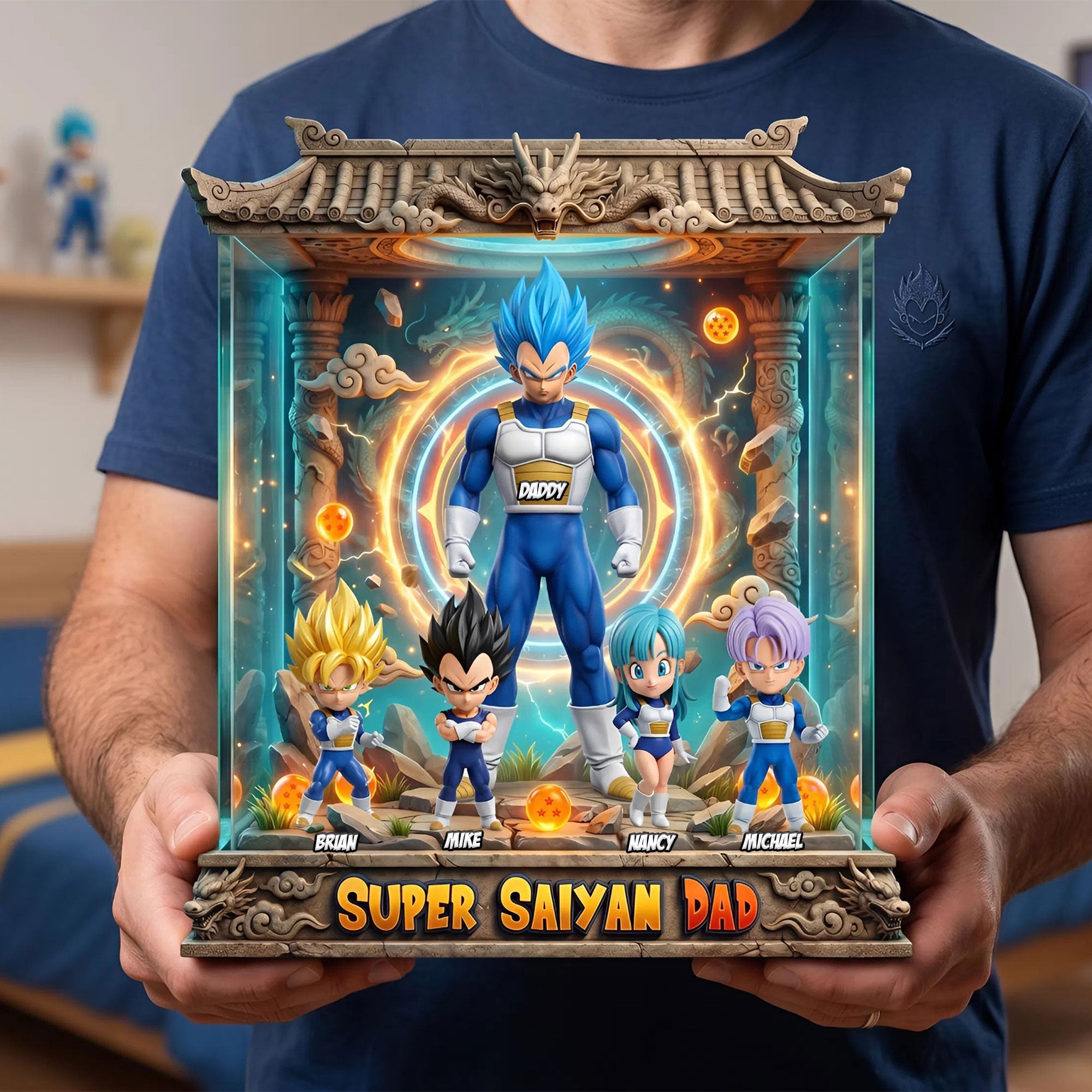 "Unleash the Legendary Power of Fatherhood" - Personalized Acrylic Plaque for Dad Shaped Plaques PopCulturePrints