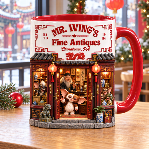 Magic Awaits with Every Sip - Mystic Shop Red Accent Mug - Personalized Gift for Friends, Family, and Collectors Coffee Mug PopCulturePrints