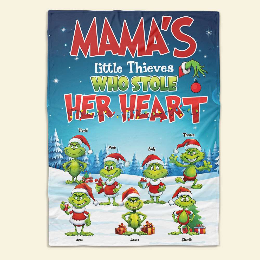 Personalized Christmas Blanket for Grandparents - Heartwarming Family Gift Blanket PopCulturePrints