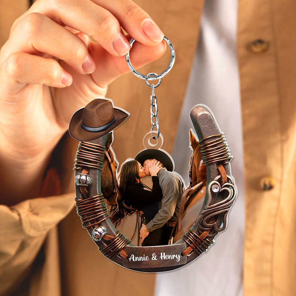 Personalized Horse Riding Acrylic Keychain for Couples | Unique Love Gift Keychains PopCulturePrints