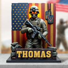 Load image into Gallery viewer, Courage in Service, Personalized Veteran Military Plaque - Gift for Heroes Shaped Plaques PopCulturePrints
