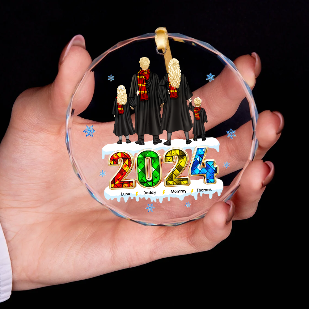 Personalized Family Christmas Ornament - Wizardry Theme