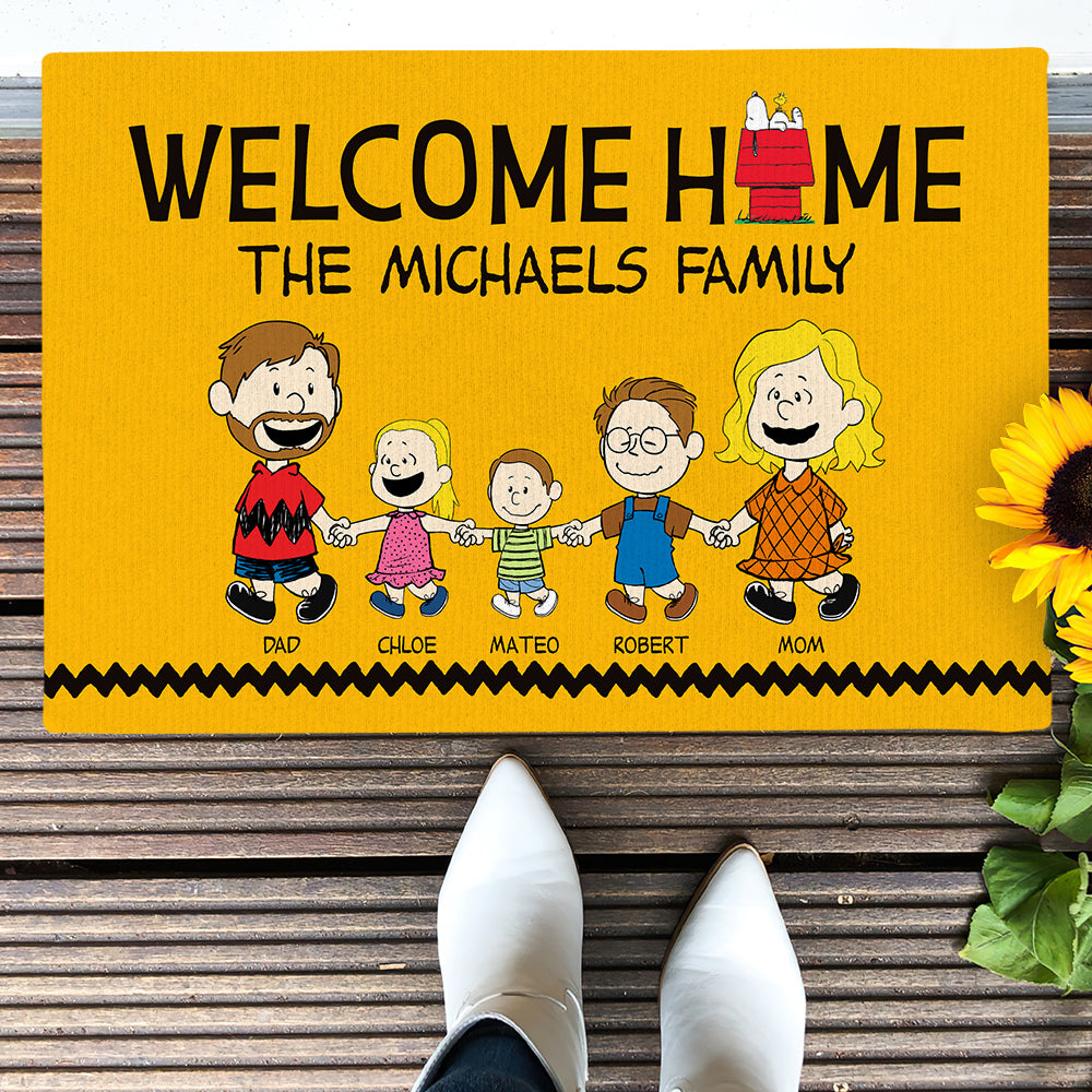 Personalized Family Cartoon Welcome Doormat