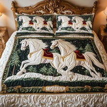 Load image into Gallery viewer, “Gallop into Love” - Personalized Horse Couple Bedding Set - Custom Gift for Couples, Horse Lovers Bedding Set PopCulturePrints
