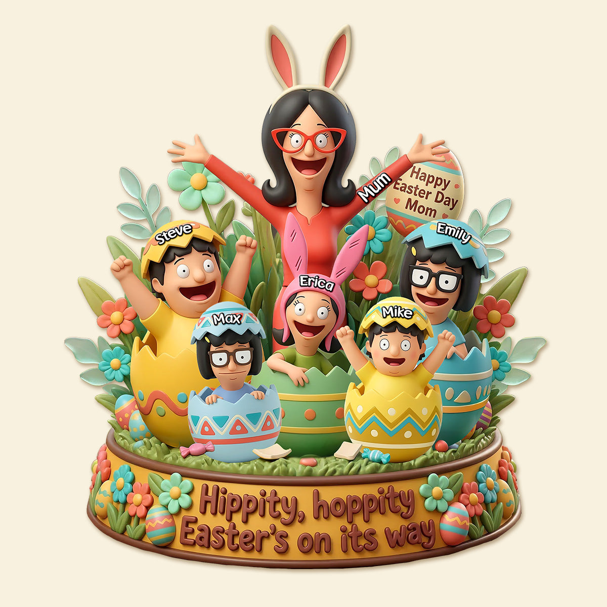🎉 'Happy Easter Day, Mom!' - Personalized Acrylic Plaque - Perfect Gift for Mom, Grandma & Loved Ones Shaped Plaques PopCulturePrints