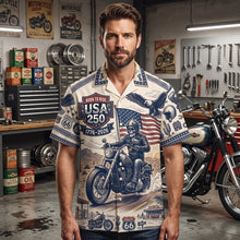 Load image into Gallery viewer, "Born to Ride in Style!" - 250 USA Biker Hawaiian Shirt - Personalized Gifts for Riders, Friends, and Family

