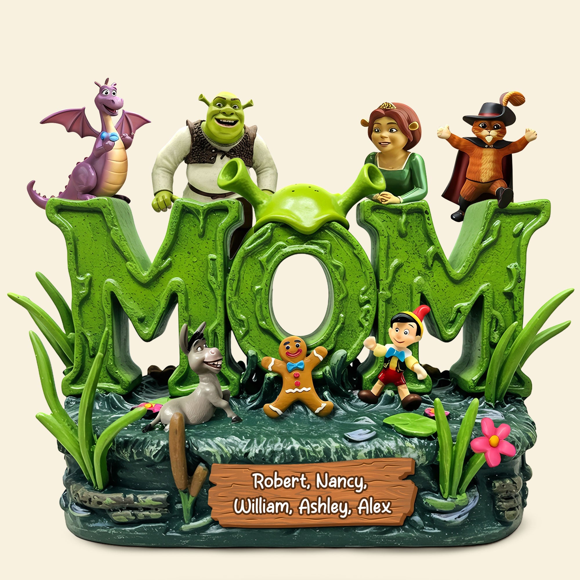 “The Love of a Mother Knows No Bounds” - Personalized Mom Plaque - A Unique Gift for Mom and Grandma Shaped Plaques PopCulturePrints