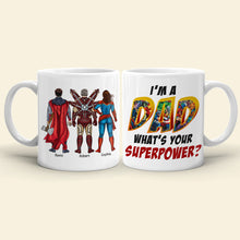 Load image into Gallery viewer, Personalized Superhero Dad Coffee Mug - Custom Names Coffee Mug PopCulturePrints
