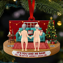 Load image into Gallery viewer, “It’s You and Me Babe” – Personalized Couple Christmas Ornament – Unique Gift for Couples Ornament PopCulturePrints
