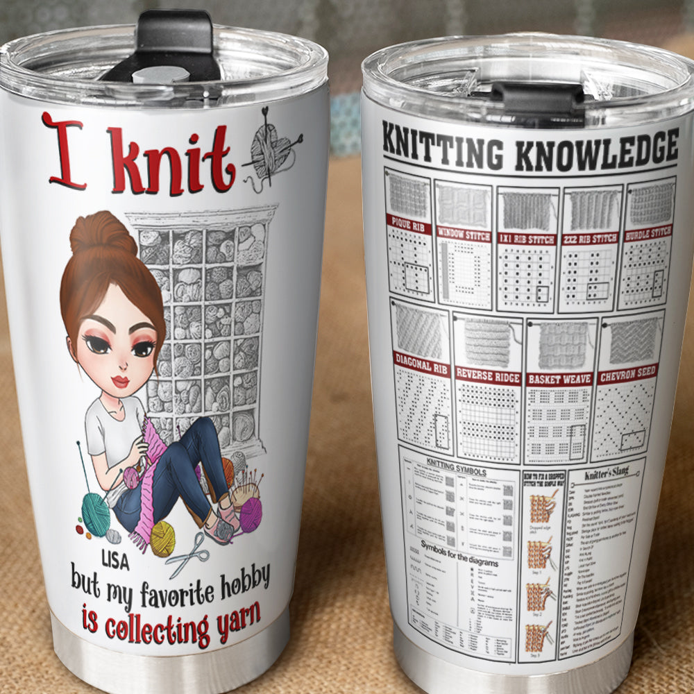 Personalized Knitting Knowledge Tumbler