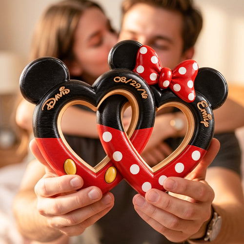 Together Forever - Sweetheart Interlocking Hearts Acrylic Plaque - Personalized Gift For Couples Shaped Plaques PopCulturePrints