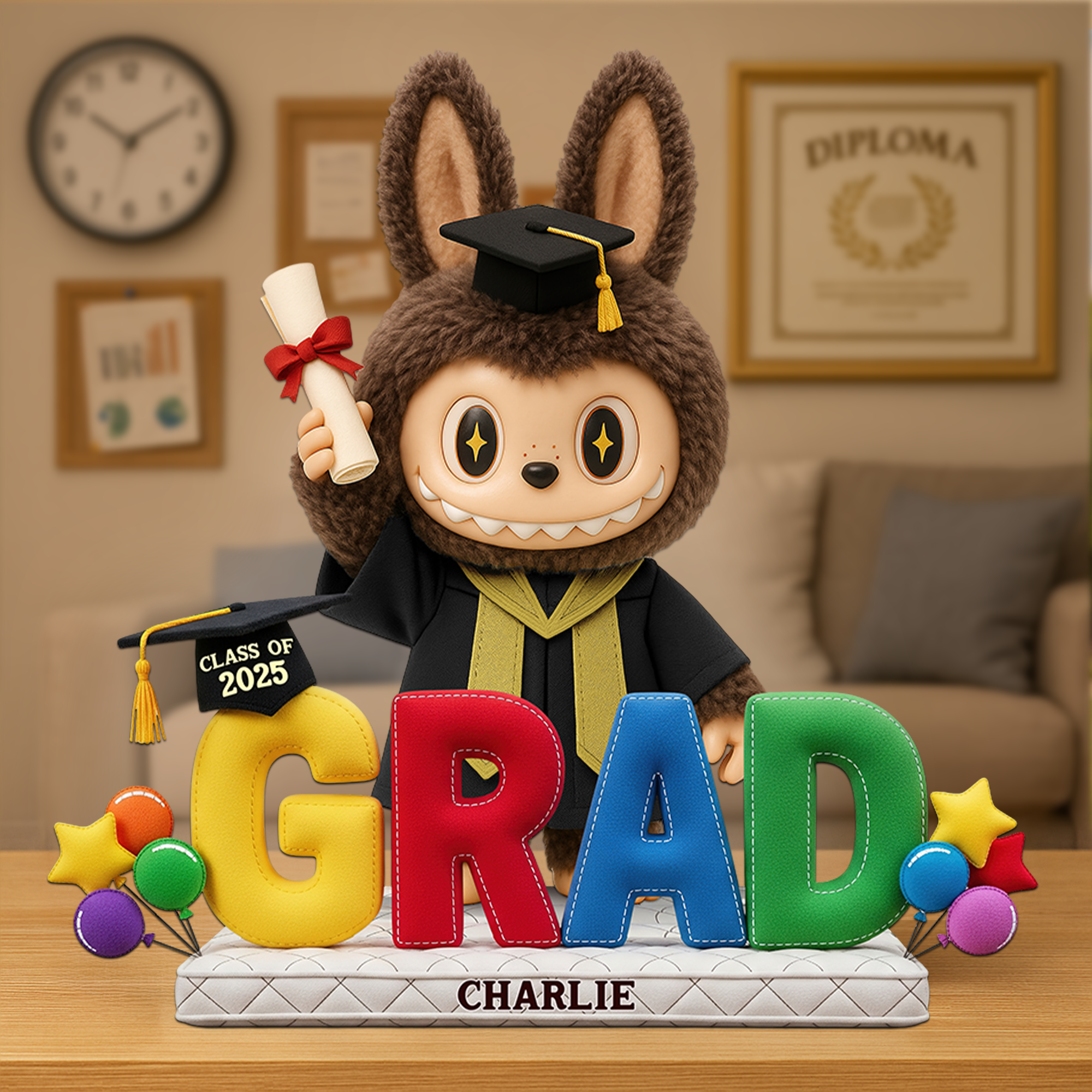 Celebrate Success with a Personalized Graduation Doll Acrylic Plaque - Unique Gift for Graduate! Shaped Plaques PopCulturePrints