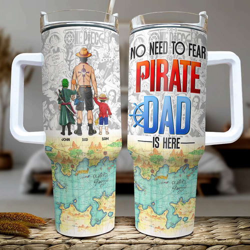 Personalized Pirate Dad Tumbler - Custom Gift for Father's Day Tumbler Cup PopCulturePrints