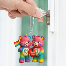 Load image into Gallery viewer, Love Wins: Rainbow Couple Keychain - Personalized Gift for LGBTQ+ Pride Keychains PopCulturePrints
