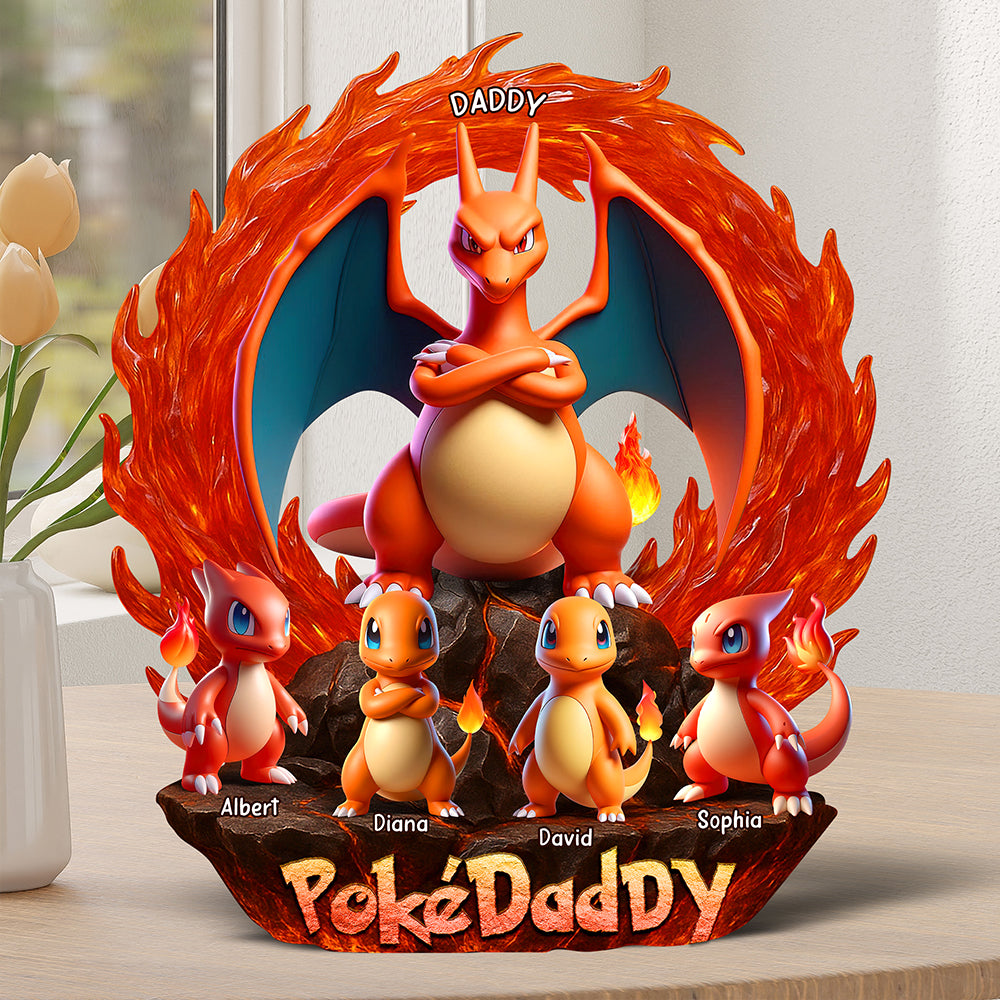 “Every Dad is a Fire Dragon at Heart” - Fire Dragon Dad Plaque - Personalized Gift for Dads, Stepfathers, and Grandfathers Shaped Plaques PopCulturePrints