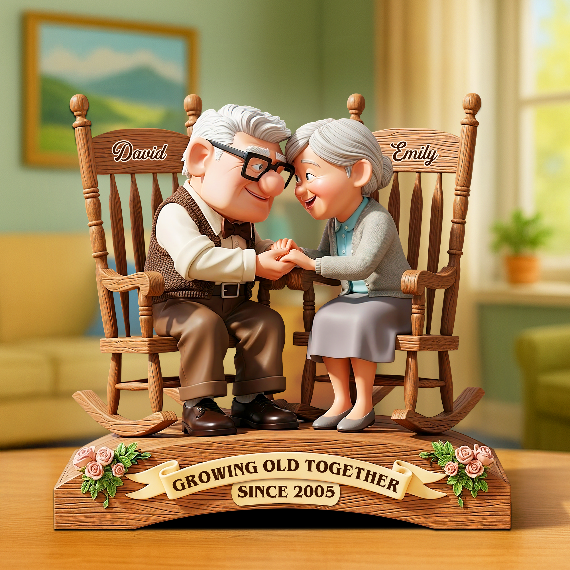 Growing Old Together - Personalized Acrylic Plaque for Couples Shaped Plaques PopCulturePrints