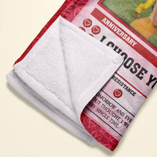 Load image into Gallery viewer, Personalized Couple Blanket - I Choose You Every Day | Unique Valentine&#39;s Day Gifts Blanket PopCulturePrints
