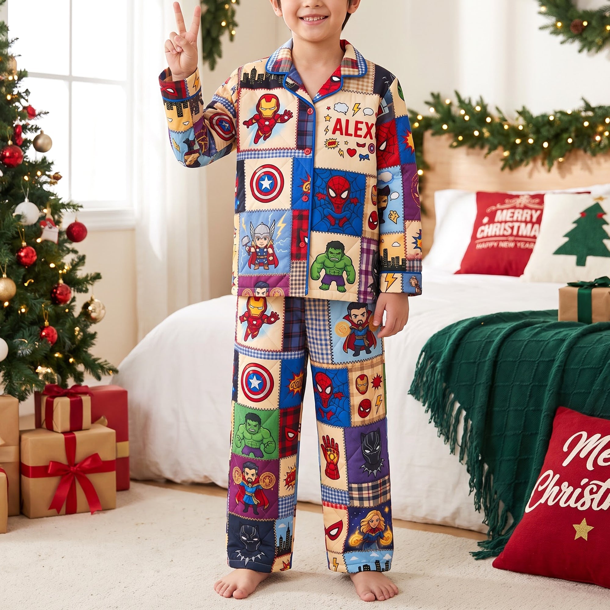 Unleash Family Adventures - Power Team Button Up Pajama Set - Personalized Gifts